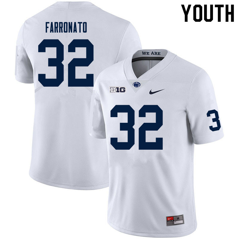 NCAA Nike Youth Penn State Nittany Lions Dylan Farronato #32 College Football Authentic White Stitched Jersey VED4898HI